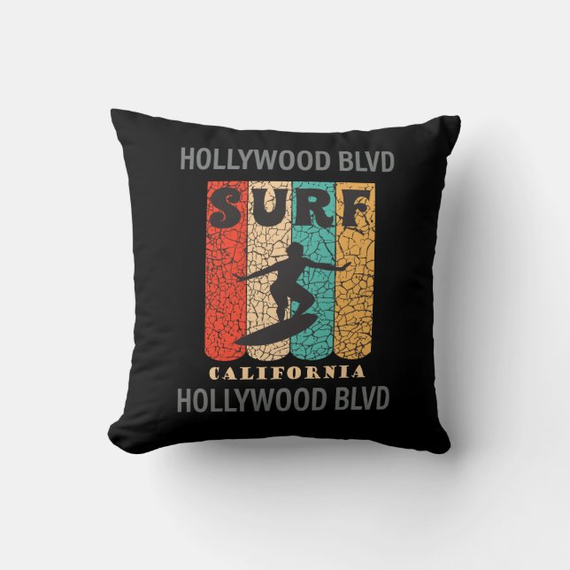 Poster Hollywood Blvd. Throw Pillow (Front)