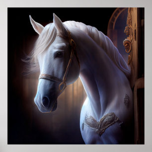 Poster horse white