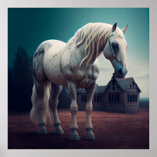 Poster horse white
