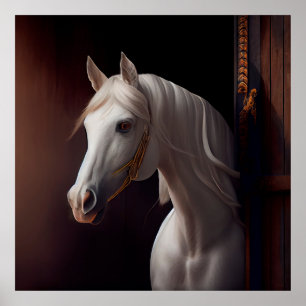 Poster horse white