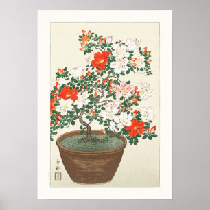 POSTER : JAPANESE FINE ART : OHARA KOSON : AZALEAS