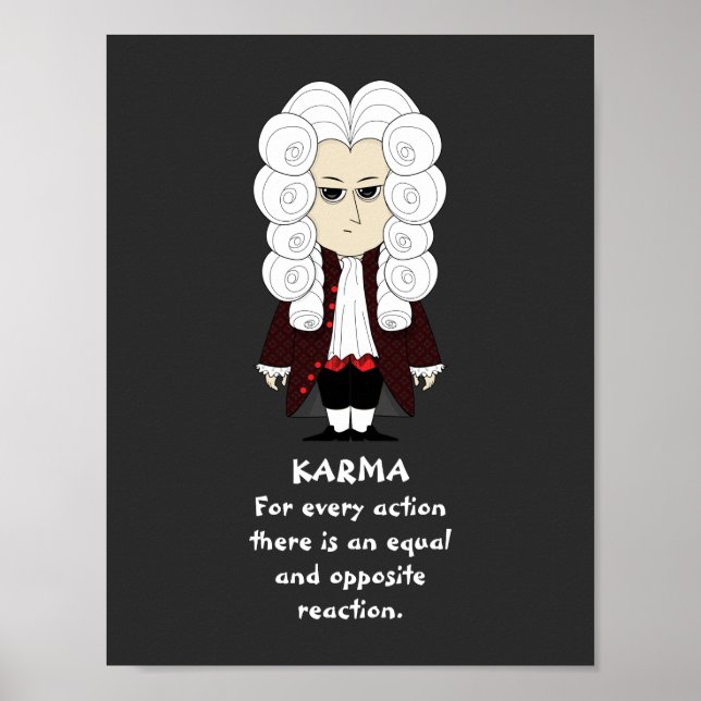 Poster. Karma & Newton's 3rd Law (Dark Background) Poster (Front)