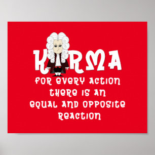 Poster. Karma & Newton's 3rd Law (Dark Background) Poster