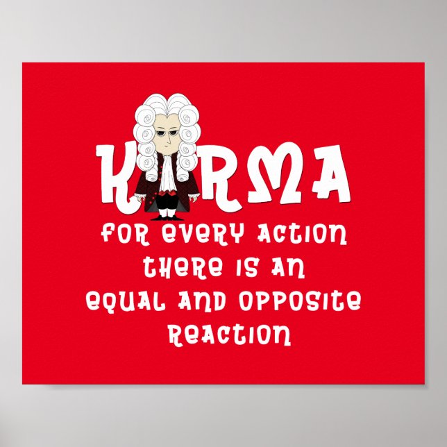 Poster. Karma & Newton's 3rd Law (Dark Background) Poster (Front)