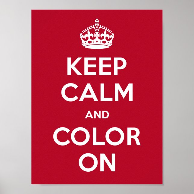Poster Keep Calm and Colour On (Front)