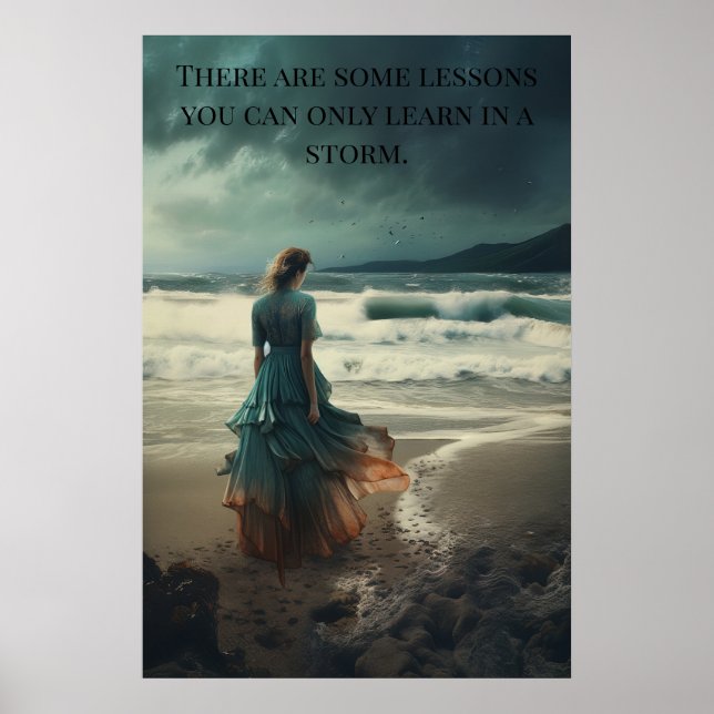 Poster - Lessons In A Storm Woman on the Beach (Front)