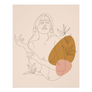 Poster Line art minimalist. Boho style.