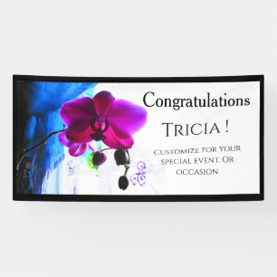 Poster, Magenta Orchid, colour background options Banner