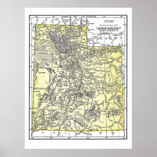 Poster:   Map of Utah, 1921 Poster