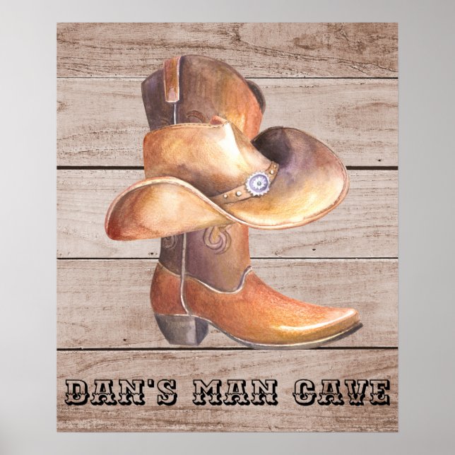 Poster Matte Cowboy Boot and Hat (Front)