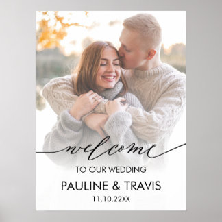 Póster Modern Welcome sign wedding photo sign