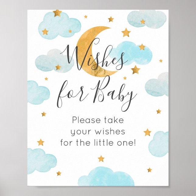 Póster Moon & Stars Wishes for Baby sign (Front)