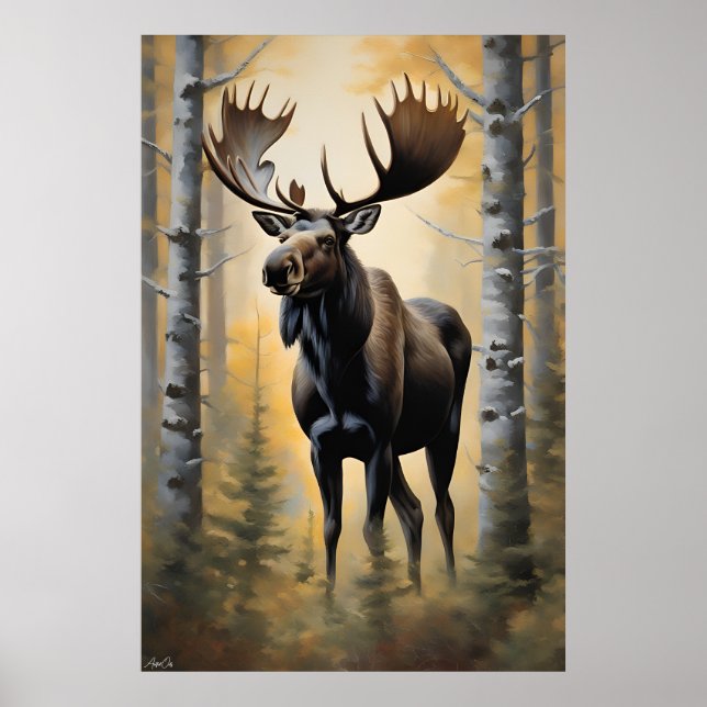 Poster | Moose | Painting Style  (Front)