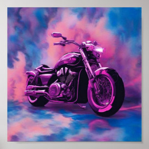Poster  Motorbike, Abstract  Colours
