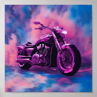Poster  Motorbike, Abstract  Colours