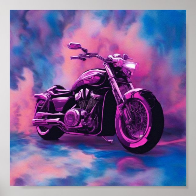 Poster  Motorbike, Abstract  Colours (Front)