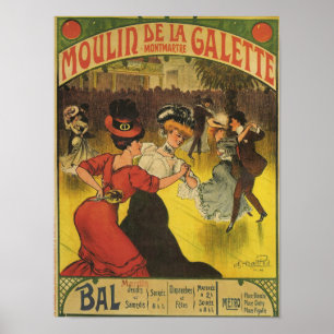 Poster, moulin de la galette 1906 poster