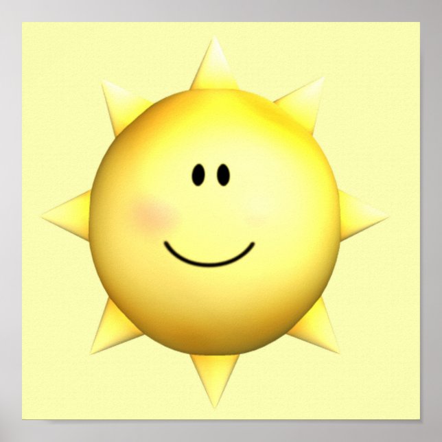 Poster mural happy face sunshine 11x11 customise (Front)