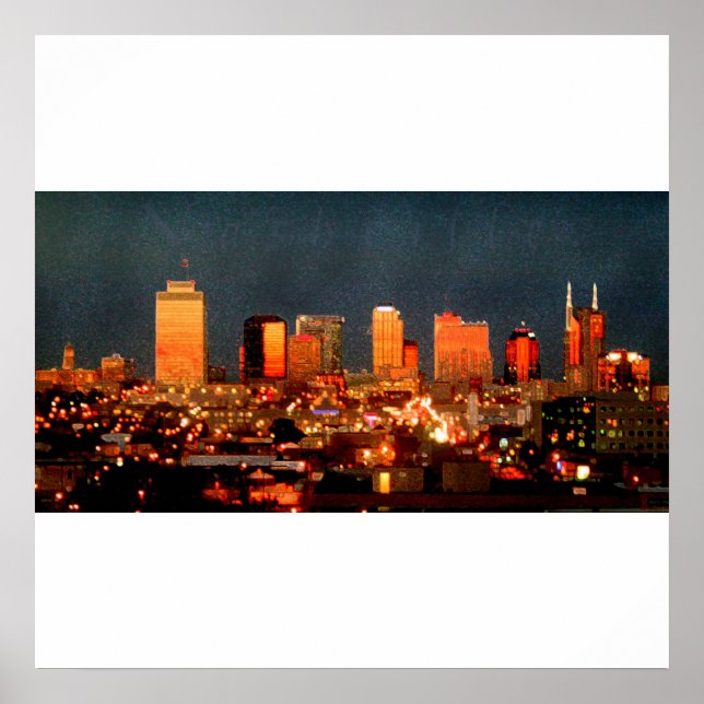 Poster - Nashville Skyline at Sunset (Front)