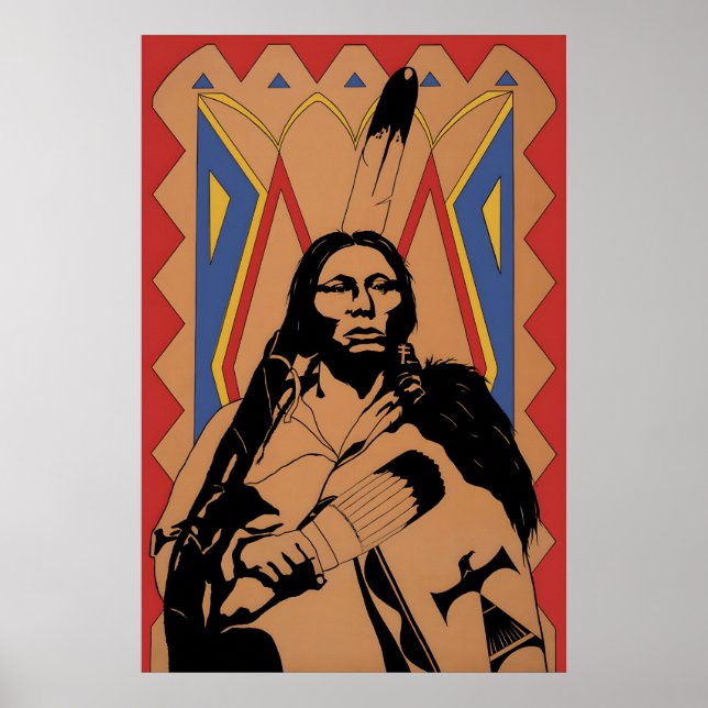 Poster Native American Warrior (or head of tribe) (Front)