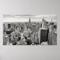 Poster - New York City Skyline B/W