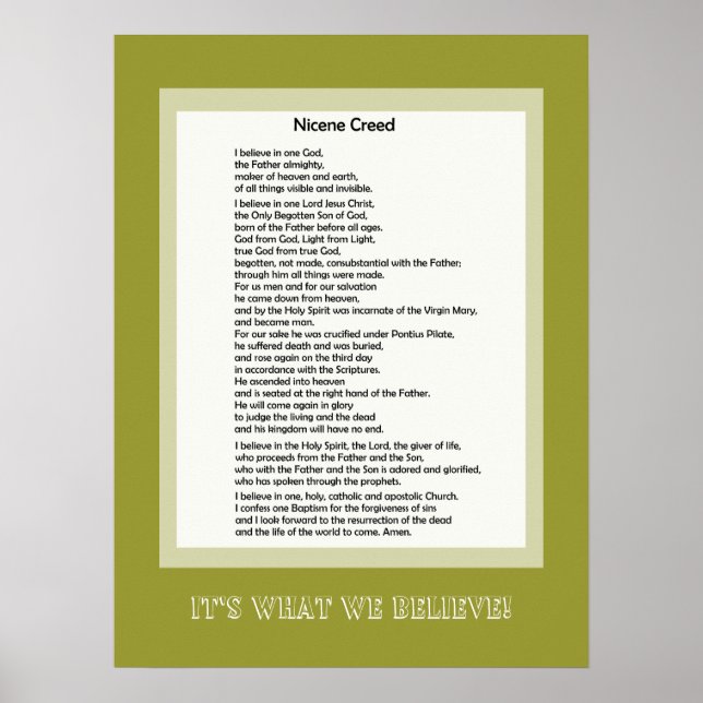 Poster Nicene Creed Christian Print (Front)