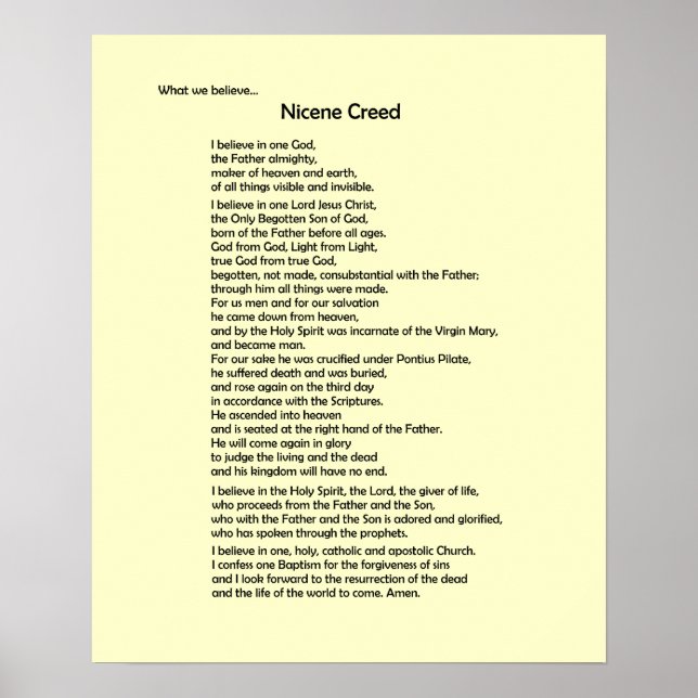 Poster-Nicene Creed~ Customisable! Poster (Front)