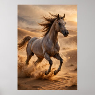 Poster of horse galloping in the desert