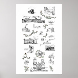 Poster of Illustrations: Tucson, Arizona Landmarks