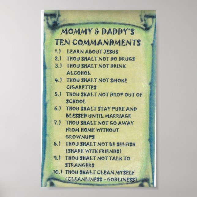 Poster of Mummy & Daddys Ten Commandments (Front)