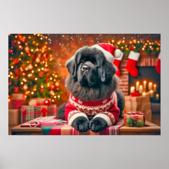 Poster of Newf Posing for Annual Portrait (Front)
