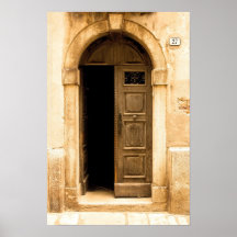 Poster of old door in ancient building, Croatia