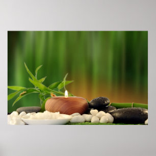 Poster of paper with objects of spa