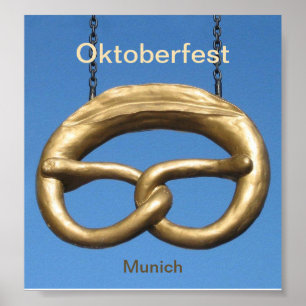 Poster: Oktoberfest Pretzel Sign Munich