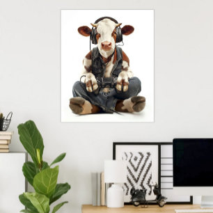 Poster or Download Gamer Cow for Kids Game Rooms
