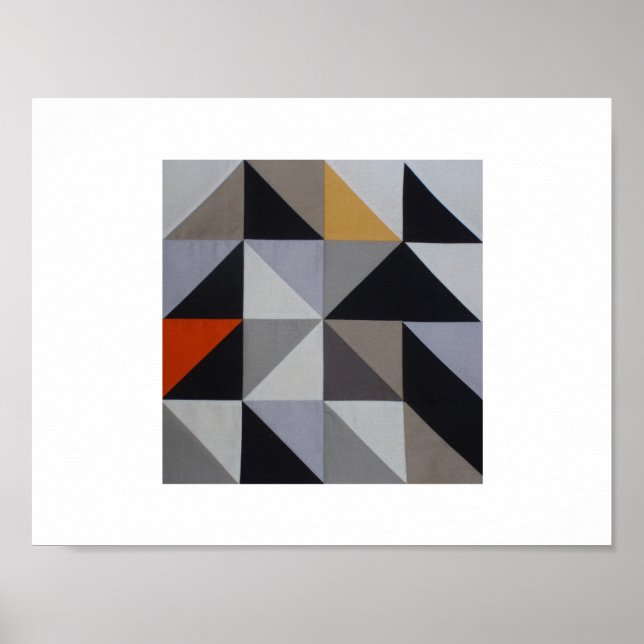 Poster - Orange Geometric Triangle Abstract (Front)