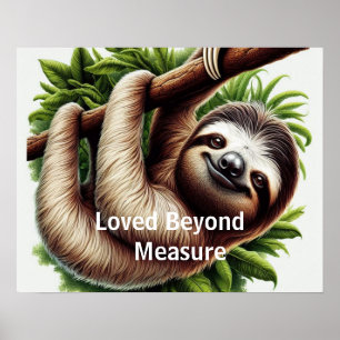 Poster Paper - Cute Hanging Baby Sloth, Animal
