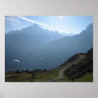 Poster: Paragliders Chamonix Valley France