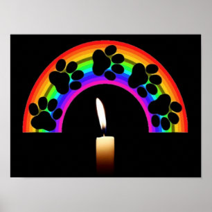 Poster Paws On A Rainbow With Candle