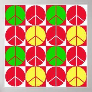 Poster, Peace Squares, Change The Size, Add Frame! Poster
