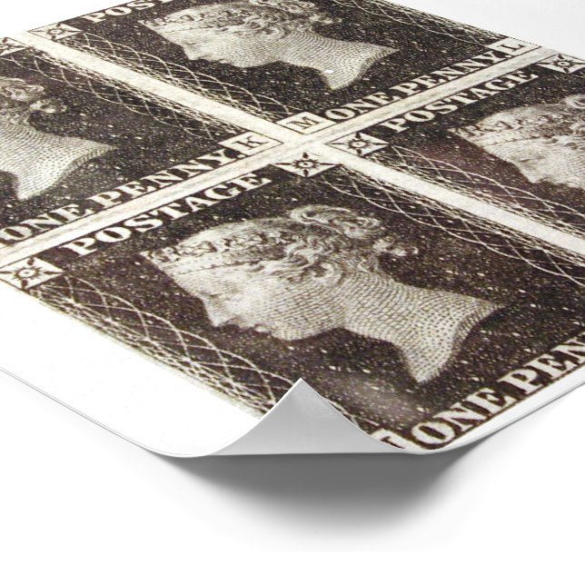 Poster - Penny Black Postage Stamps (Corner)