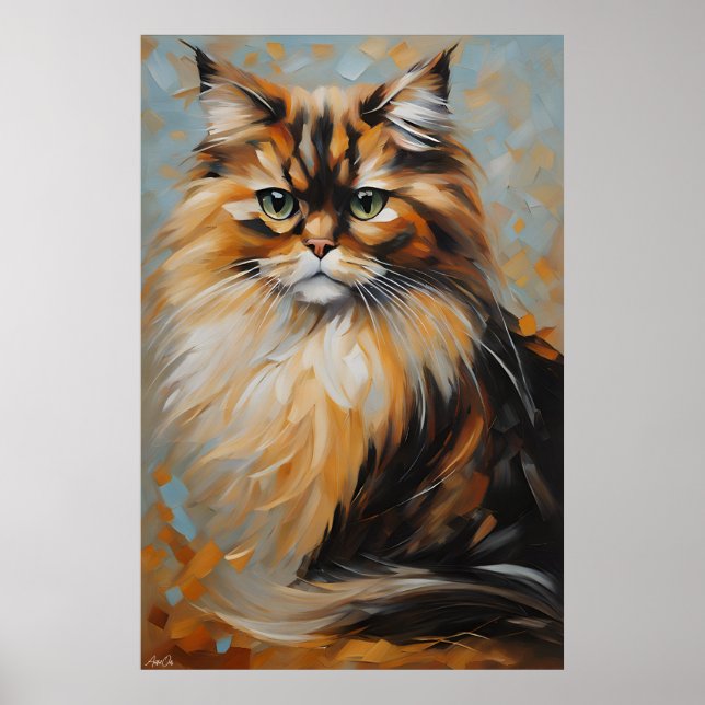 Poster | Persian Cat | Oil Painting Style  (Front)
