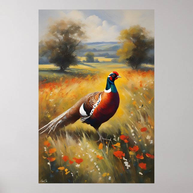 Poster | Pheasant | Oil Painting Style  (Front)