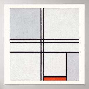 POSTER : PIET MONDRIAN : GRAY - RED 1935