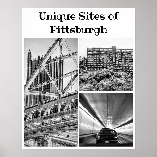 Poster -Pittsburgh B&W Collage (Front)
