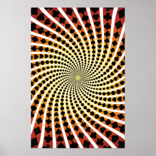 Poster: Poker Card Suits Spiral: Black Jack Poster