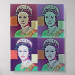 Poster - Pop Art 'The Queen'<br><div class="desc">Queen Elizabeth II Option on check-out for your purchase this poster with a made to measure fame by zazzle. Add a mount to the frame making this beautiful image stand out. Don't forget to add your feedback a long with pic's in situ, which will help other customs make up their...</div>