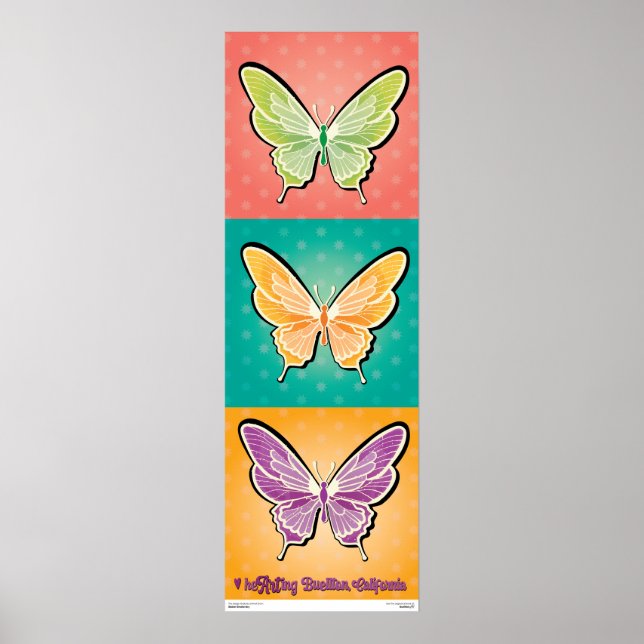 Poster - Pop Butterflies - Buellton.Art  (Front)