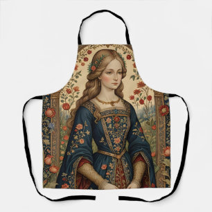 Poster Portrait Lady in Middle Ages Renaissance Ga Apron