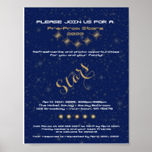 POSTER Pre Prom ,Pre-Prom Night Stars, blue, Stars